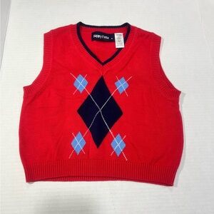 Happy Fella Red Argyle Kids Vest